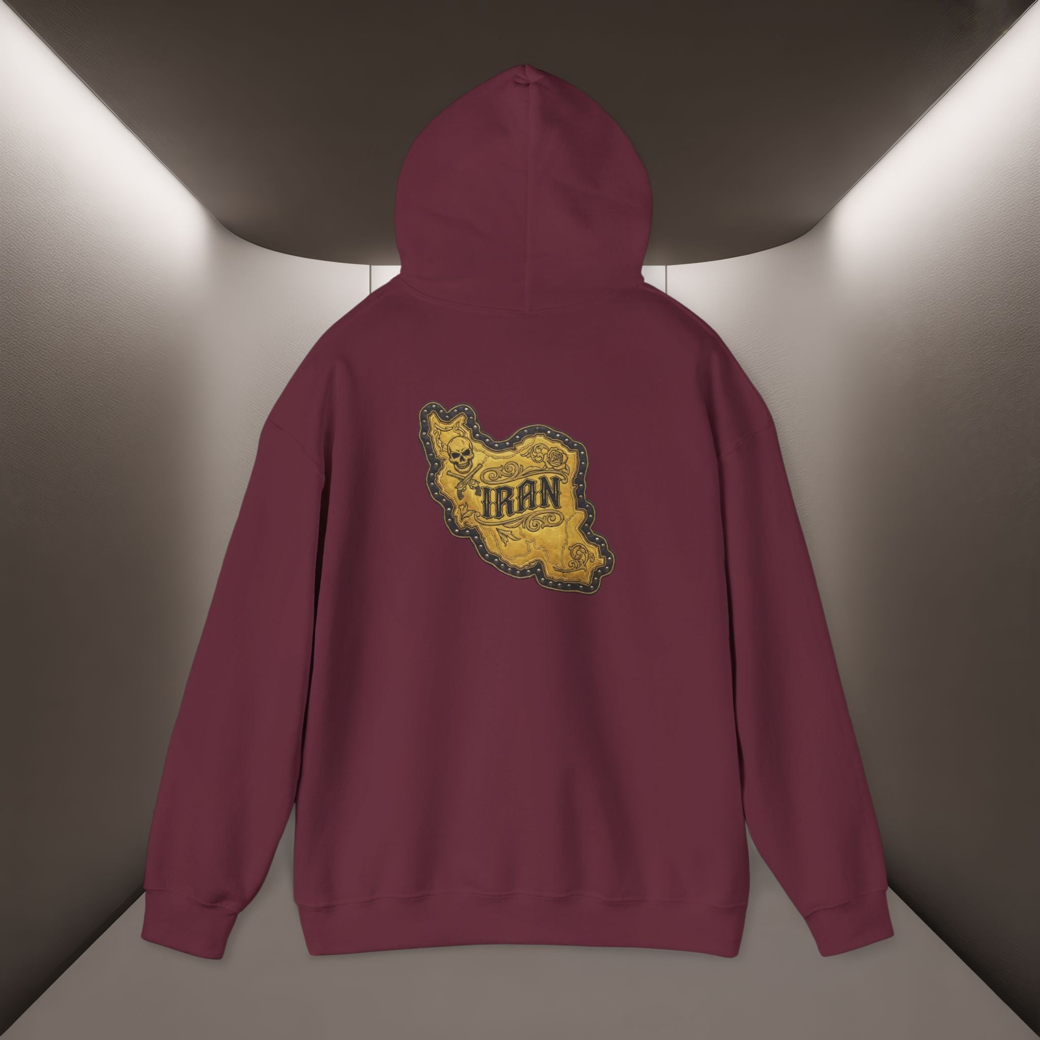 Iran's map Patch Unisex Hooded sweatshirt" - Premium Quality