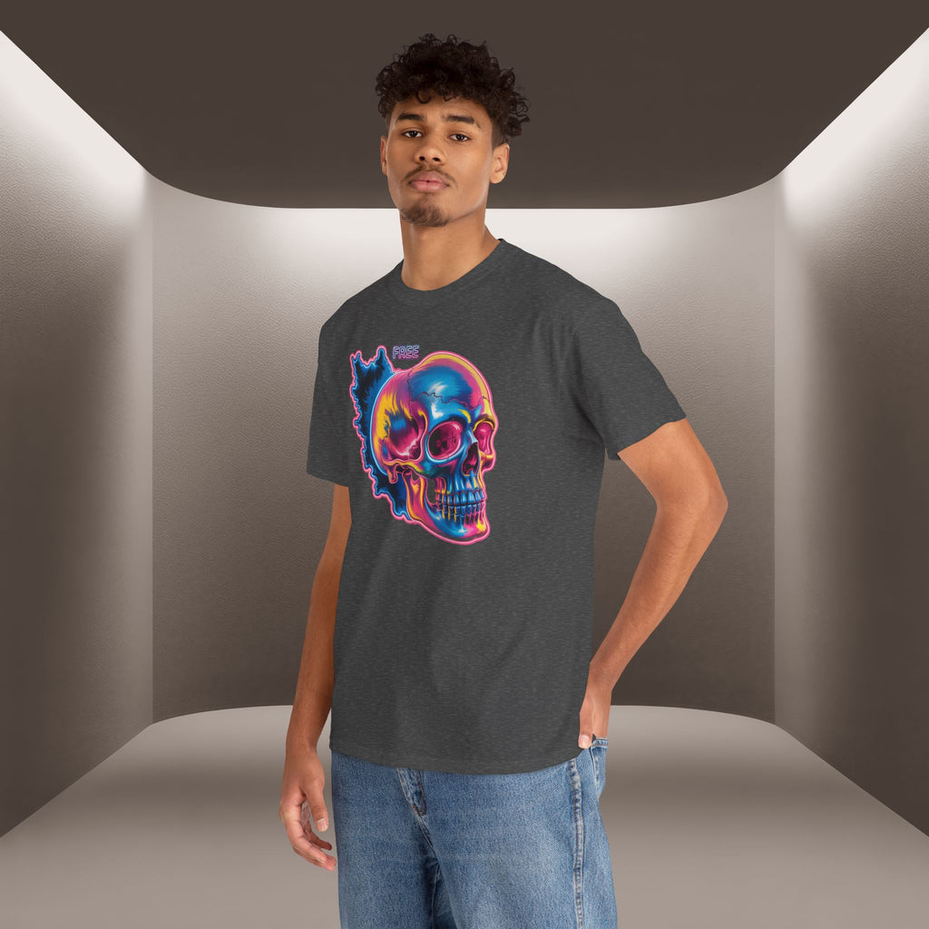 Neon Skull in Iran's map shape T-Shirt — Premium Quality