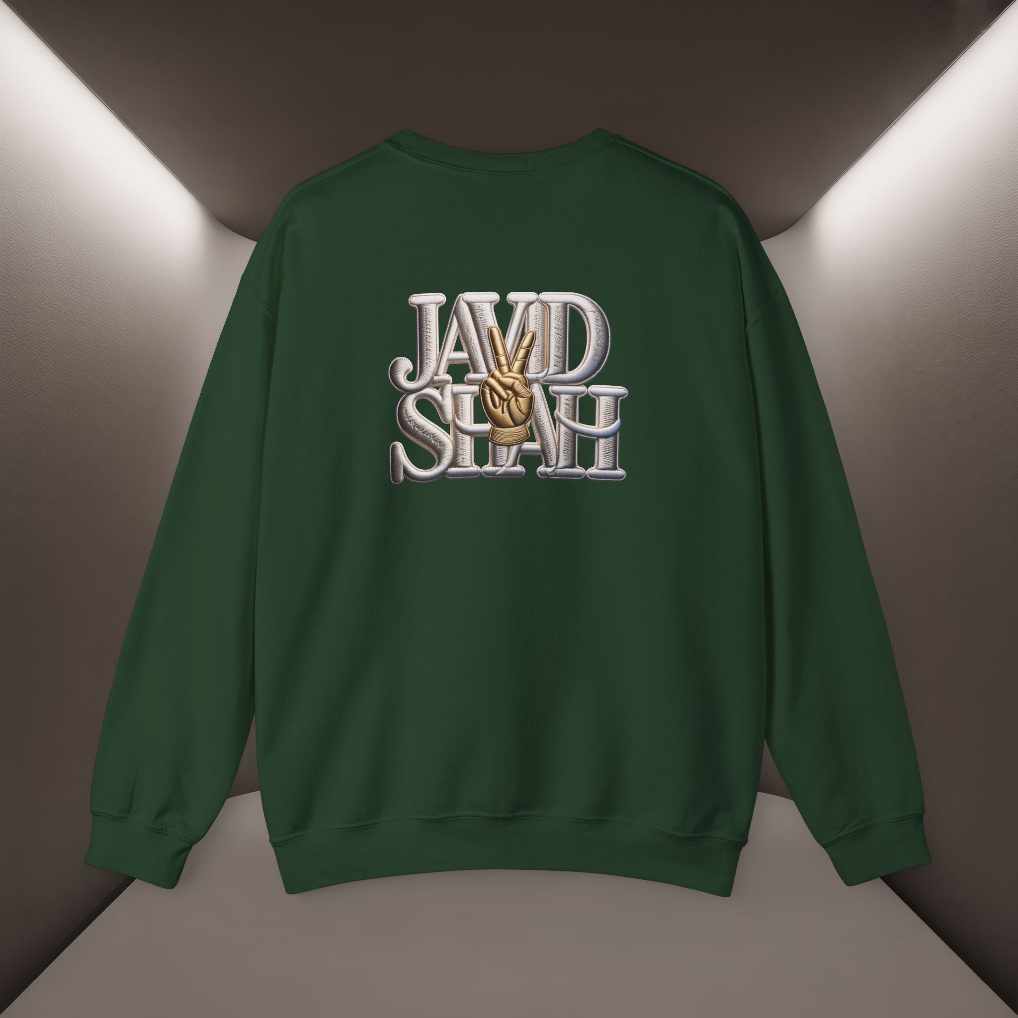 Javid Shah Peace Sign printed Sweatshirt — Vintage Script Logo Crewneck