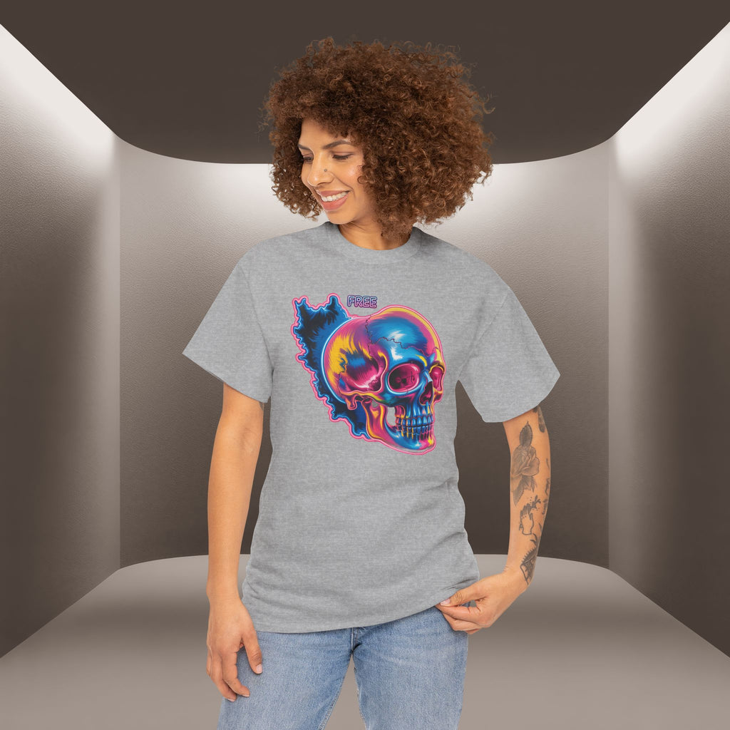Neon Skull in Iran's map shape T-Shirt — Premium Quality