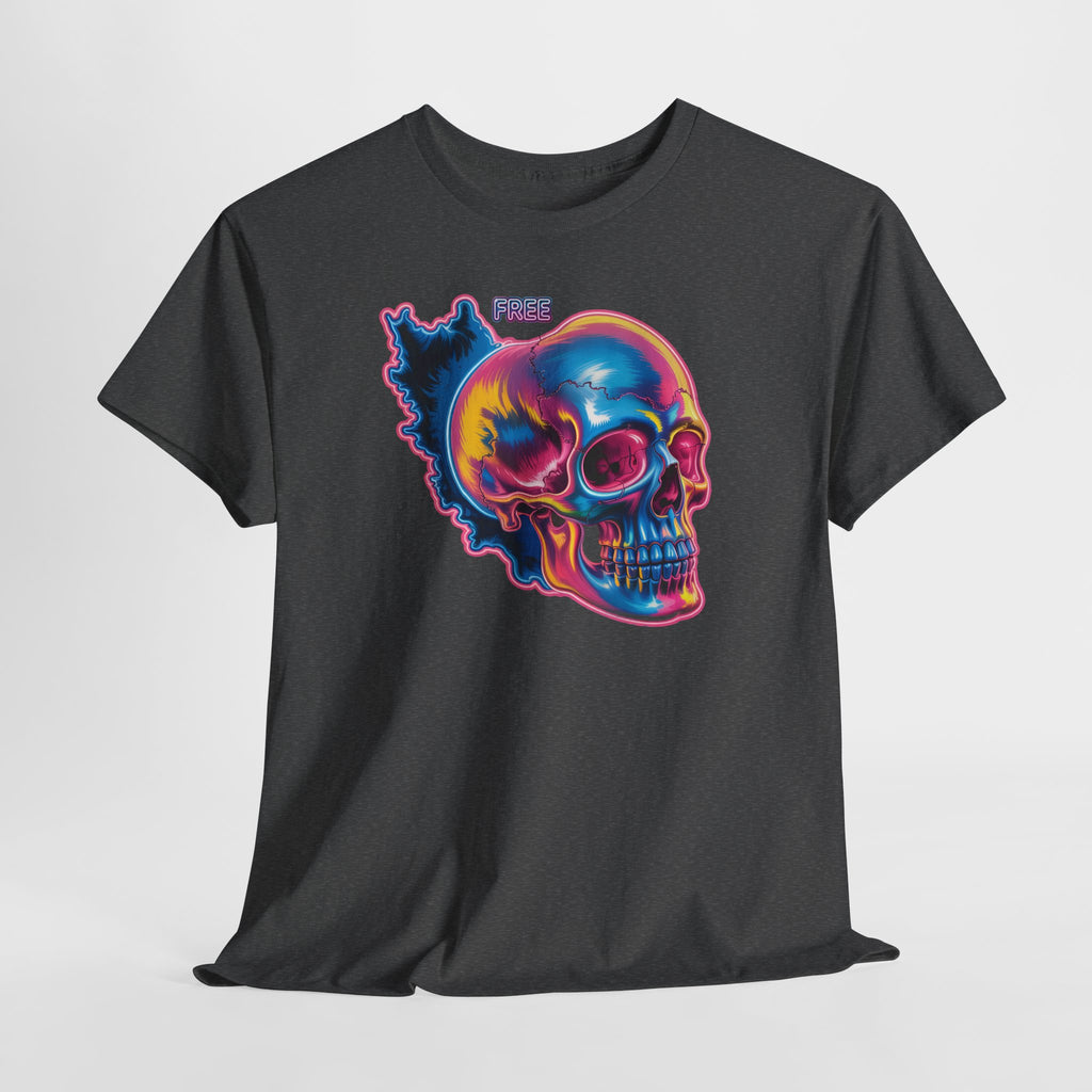 Neon Skull in Iran's map shape T-Shirt — Premium Quality