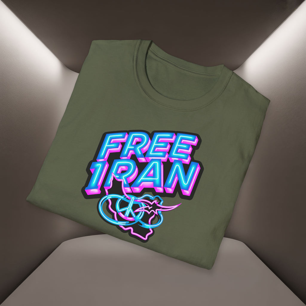 Free Iran T-Shirt — Neon design, Premium Quality