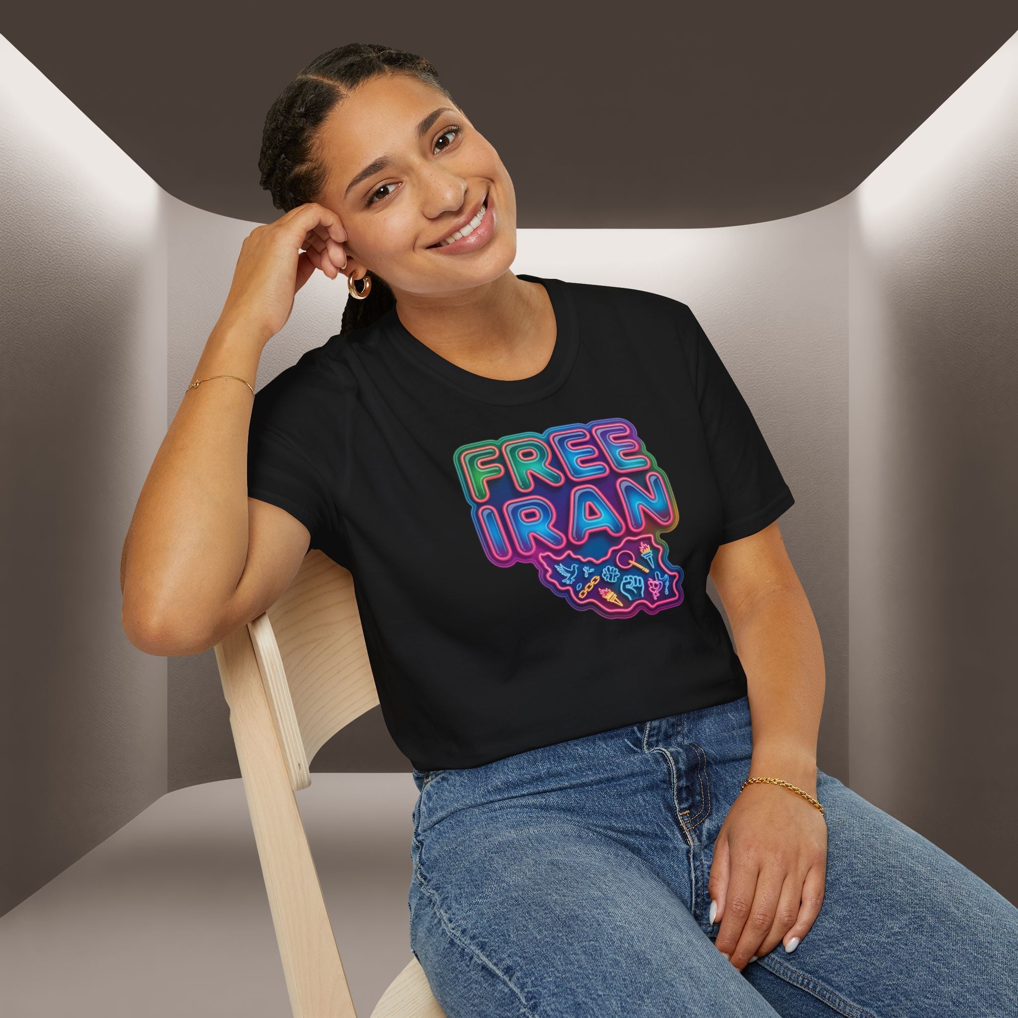 Free Iran T-Shirt — Neon Style, Premium Quality