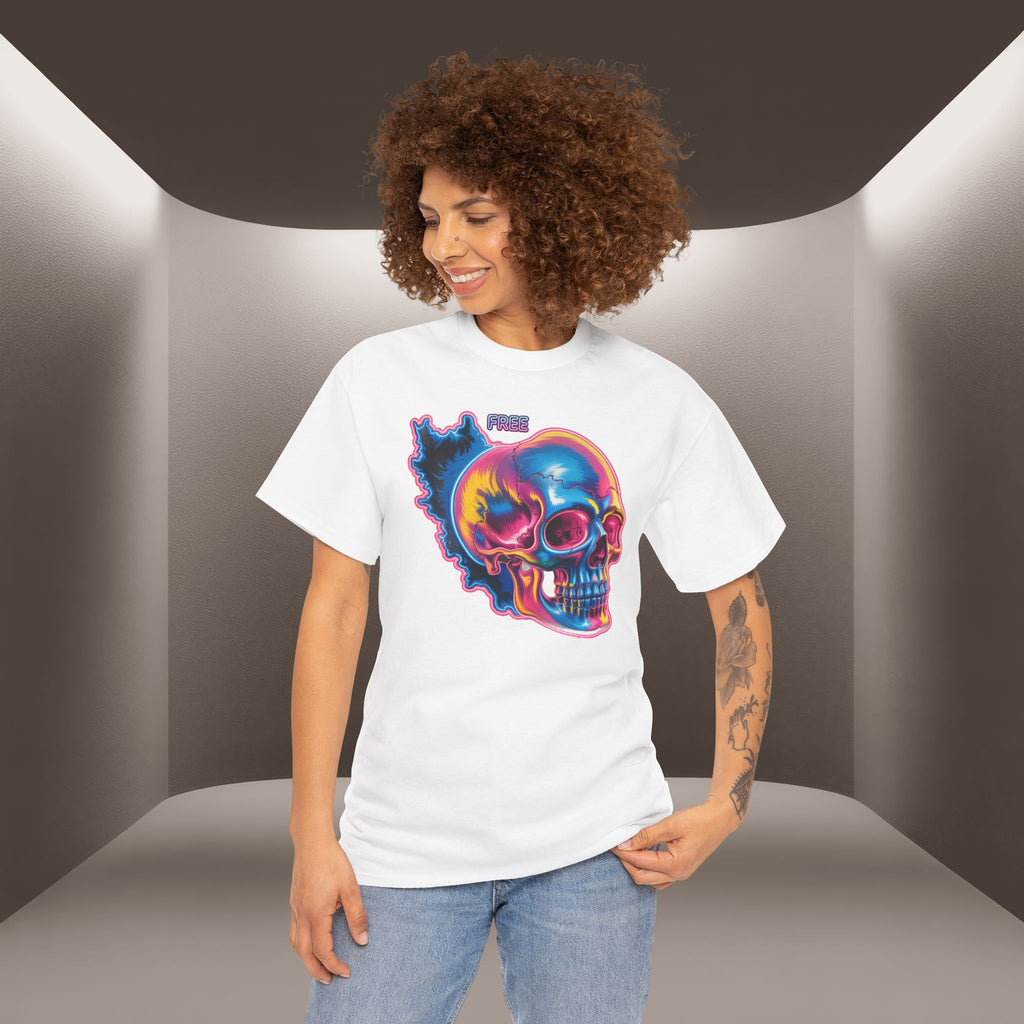 Neon Skull in Iran's map shape T-Shirt — Premium Quality