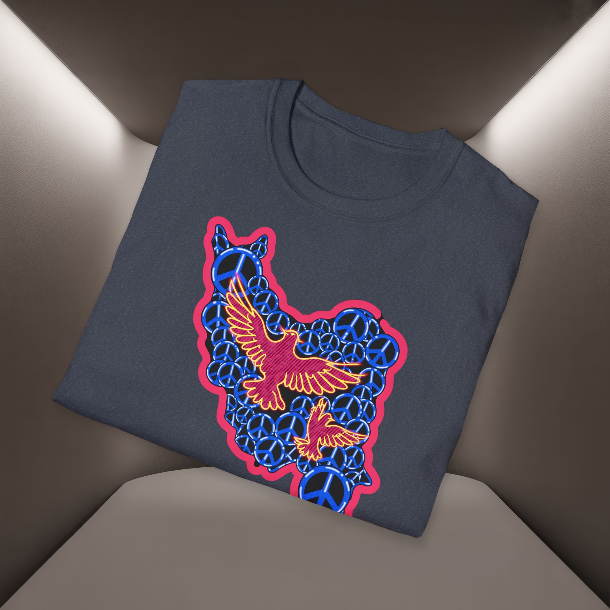 Free Iran Graphic T-Shirt — Iran Map with Peace symbols- Premium Quality