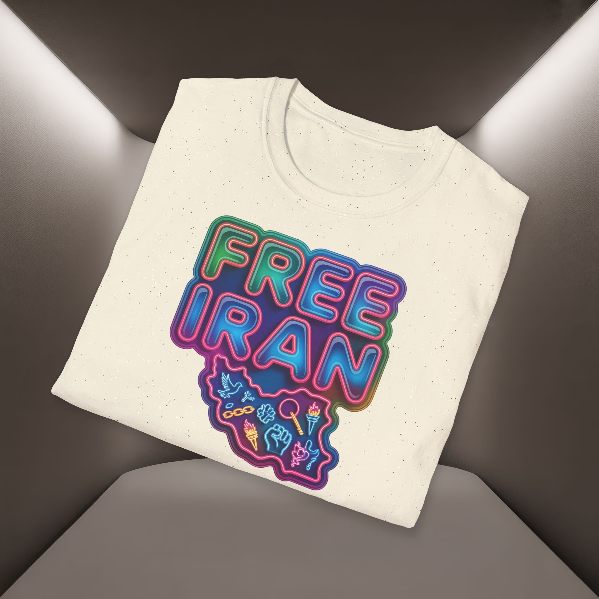 Free Iran T-Shirt — Neon Style, Premium Quality
