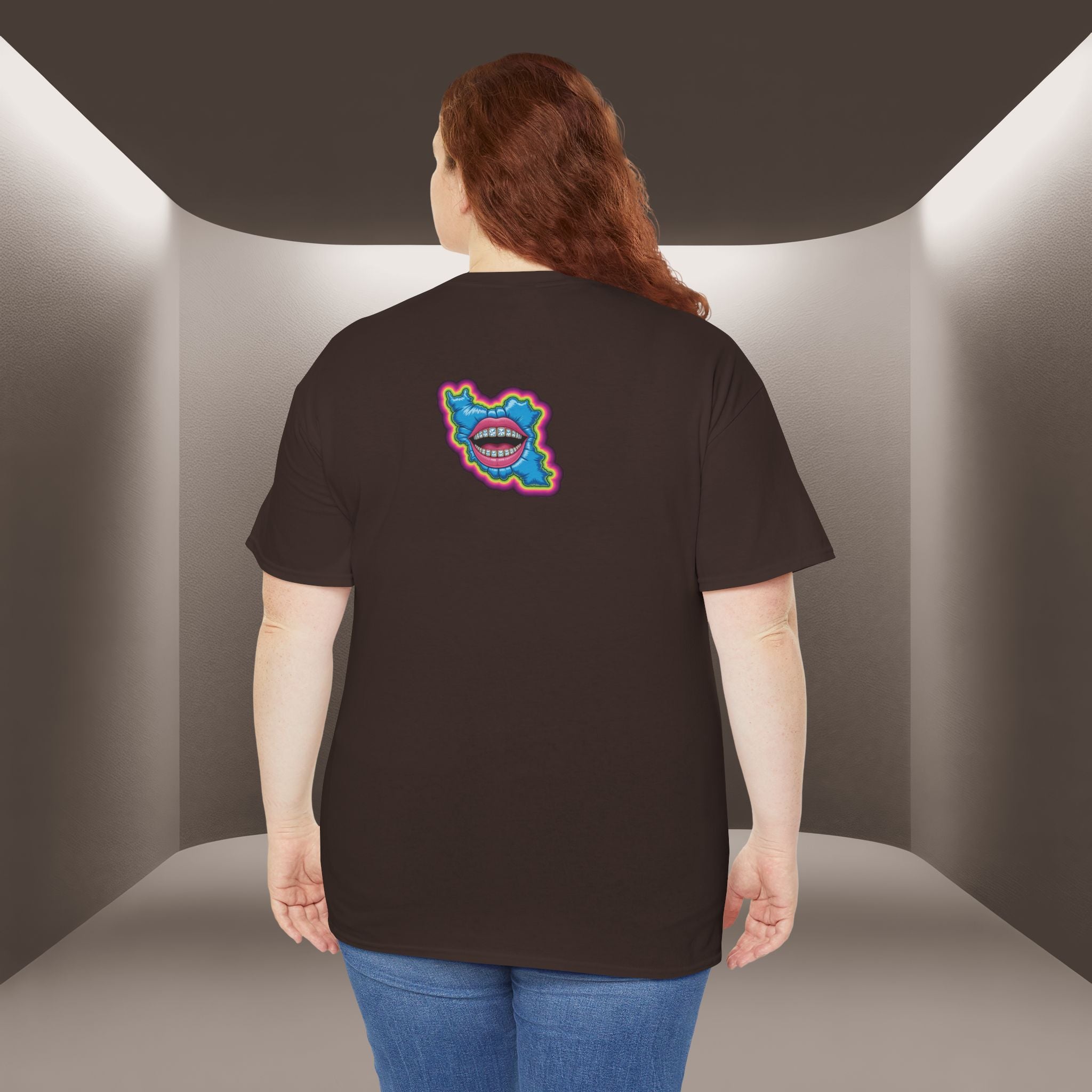 Neon Skull in Iran's map shape T-Shirt — Premium Quality