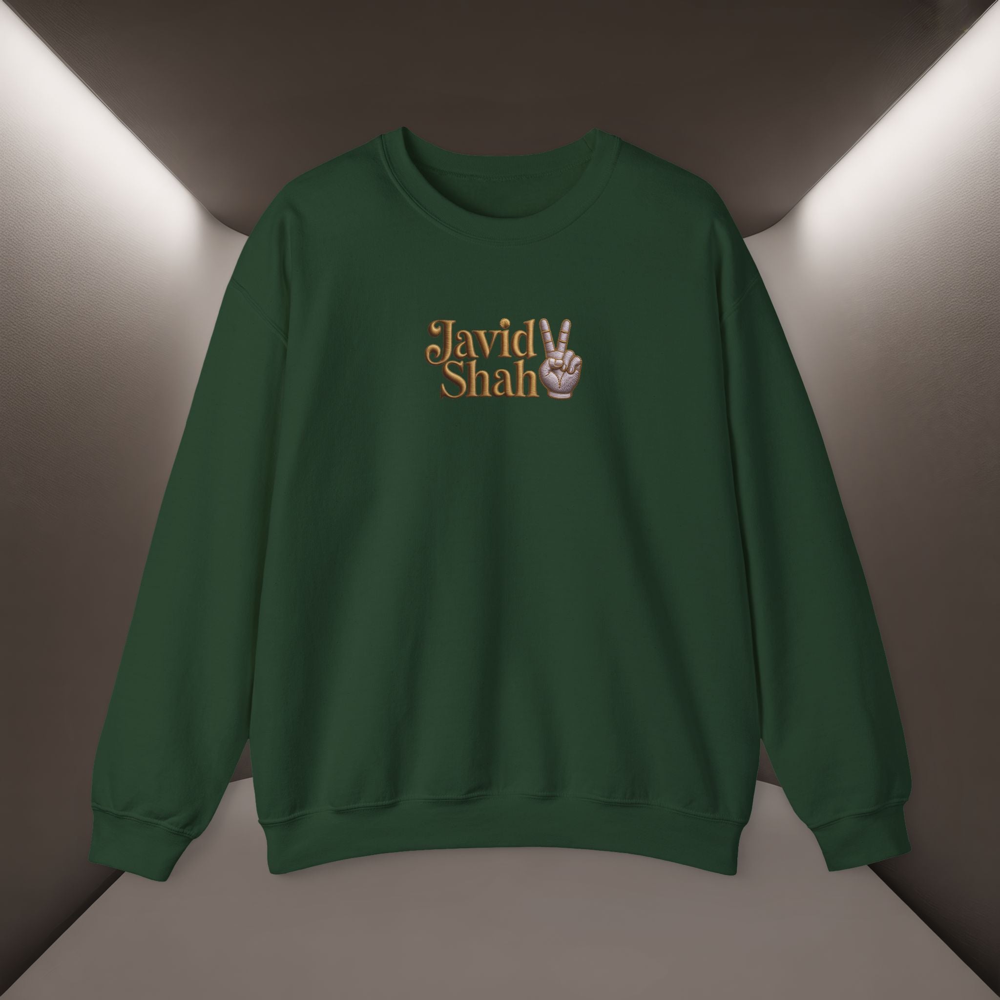 Javid Shah Peace Sign printed Sweatshirt — Vintage Script Logo Crewneck