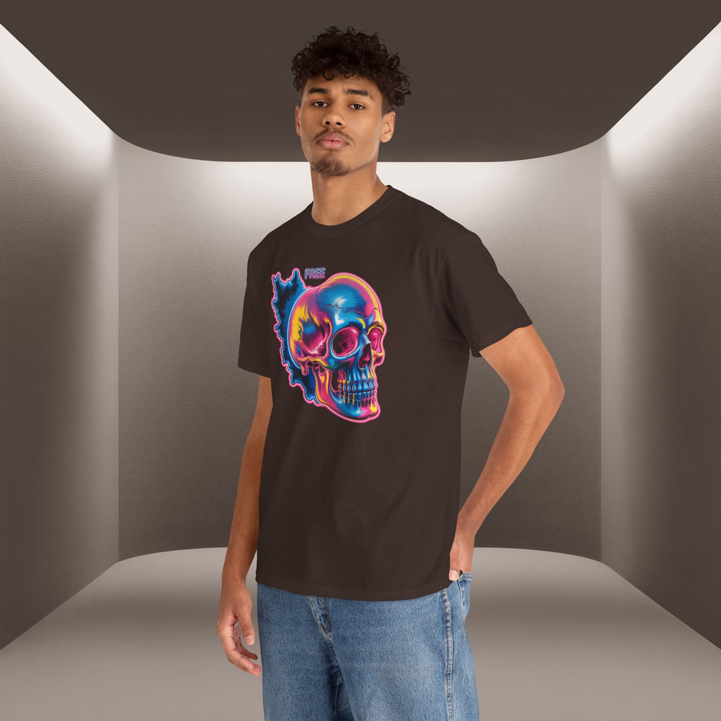 Neon Skull in Iran's map shape T-Shirt — Premium Quality