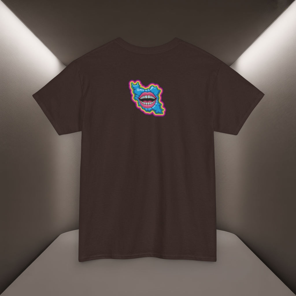 Neon Skull in Iran's map shape T-Shirt — Premium Quality