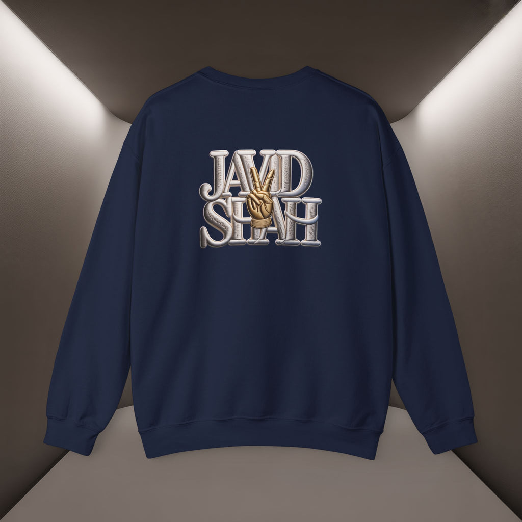 Javid Shah Peace Sign printed Sweatshirt — Vintage Script Logo Crewneck