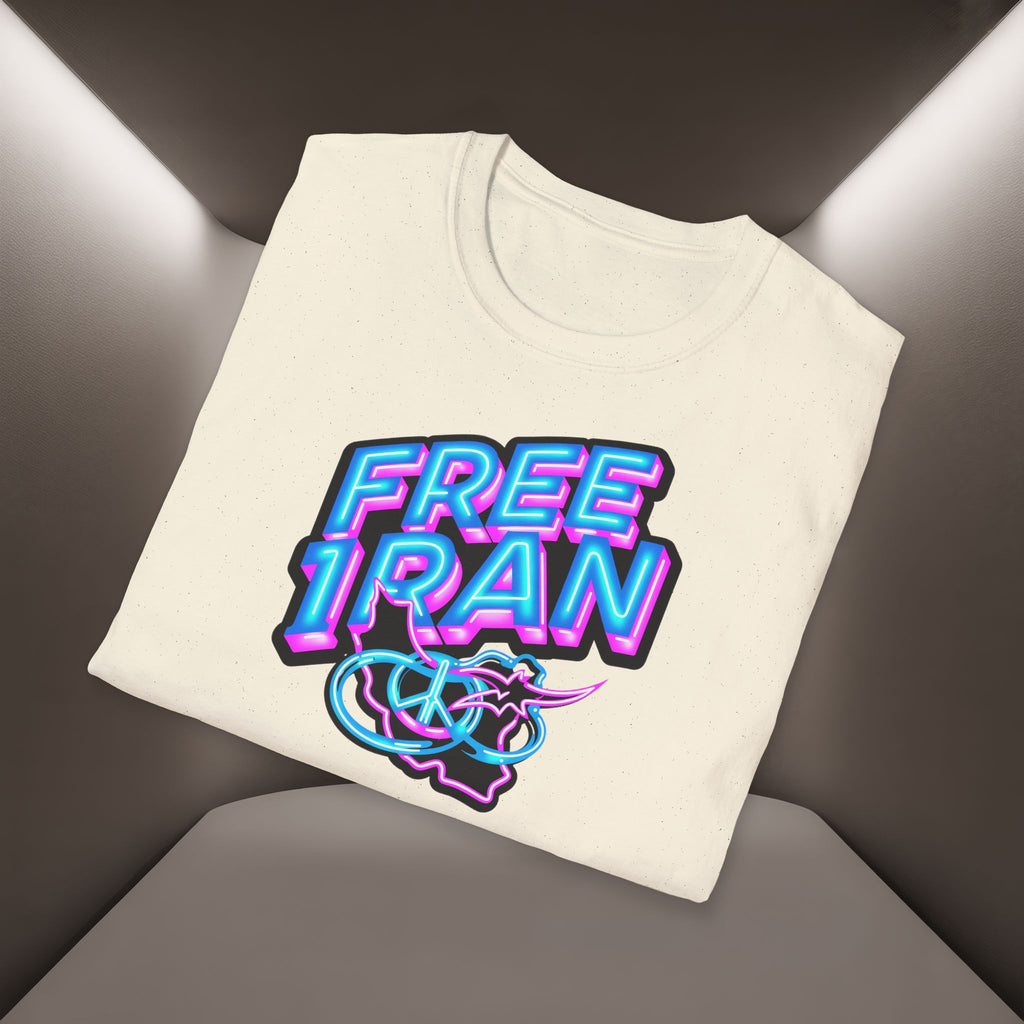 Free Iran T-Shirt — Neon design, Premium Quality