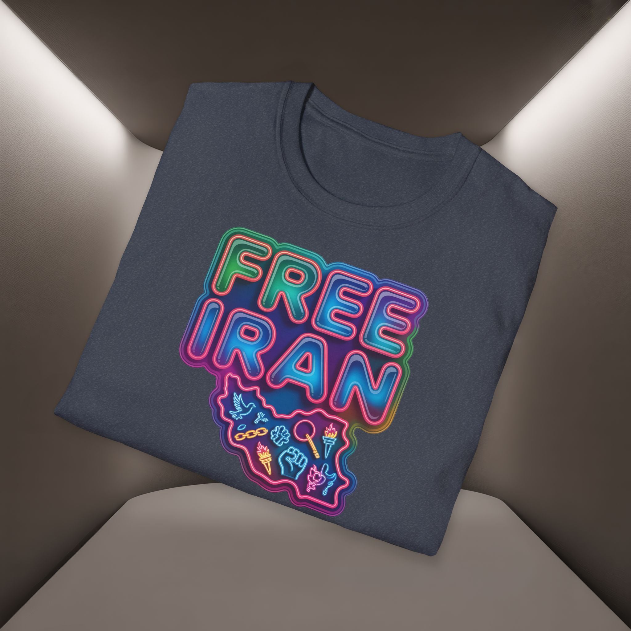 Free Iran T-Shirt — Neon Style, Premium Quality