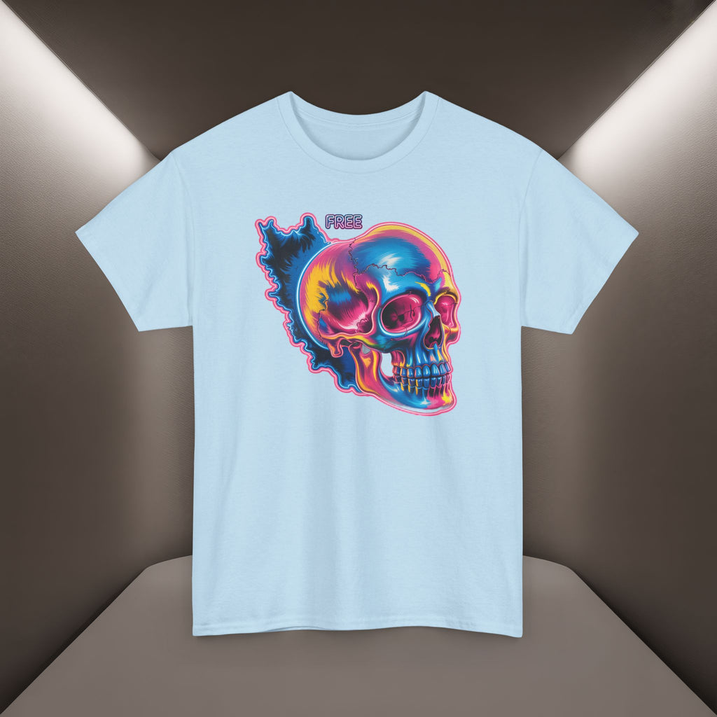 Neon Skull in Iran's map shape T-Shirt — Premium Quality