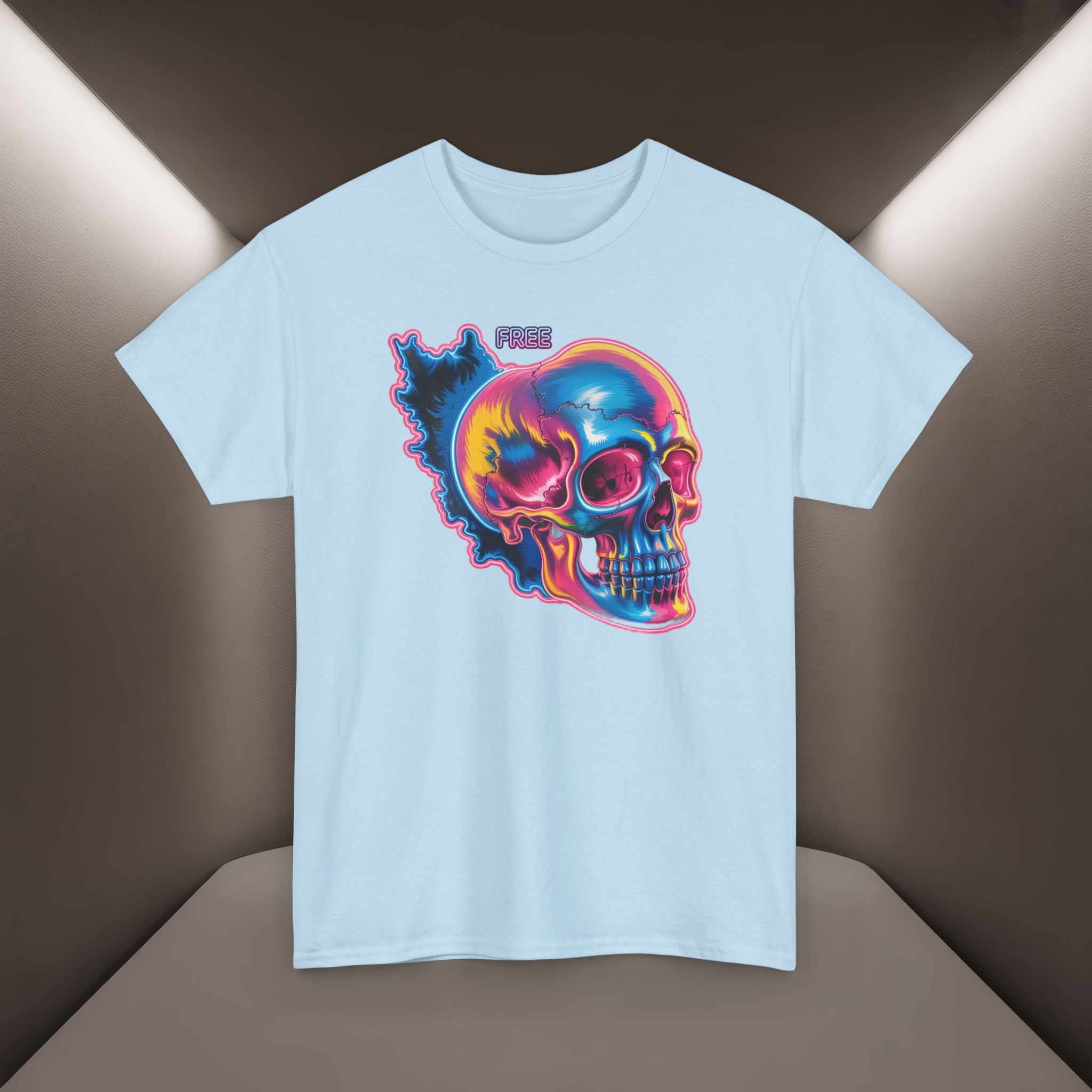 Neon Skull in Iran's map shape T-Shirt — Premium Quality