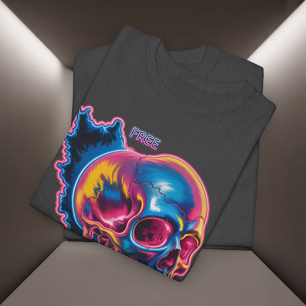 Neon Skull in Iran's map shape T-Shirt — Premium Quality
