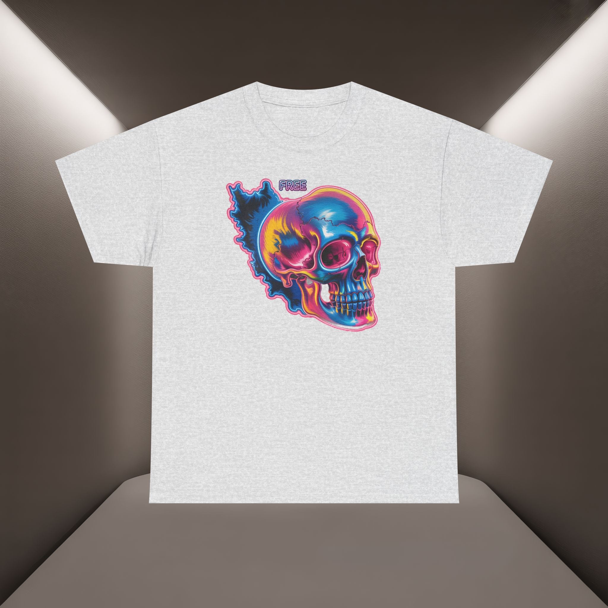 Neon Skull in Iran's map shape T-Shirt — Premium Quality