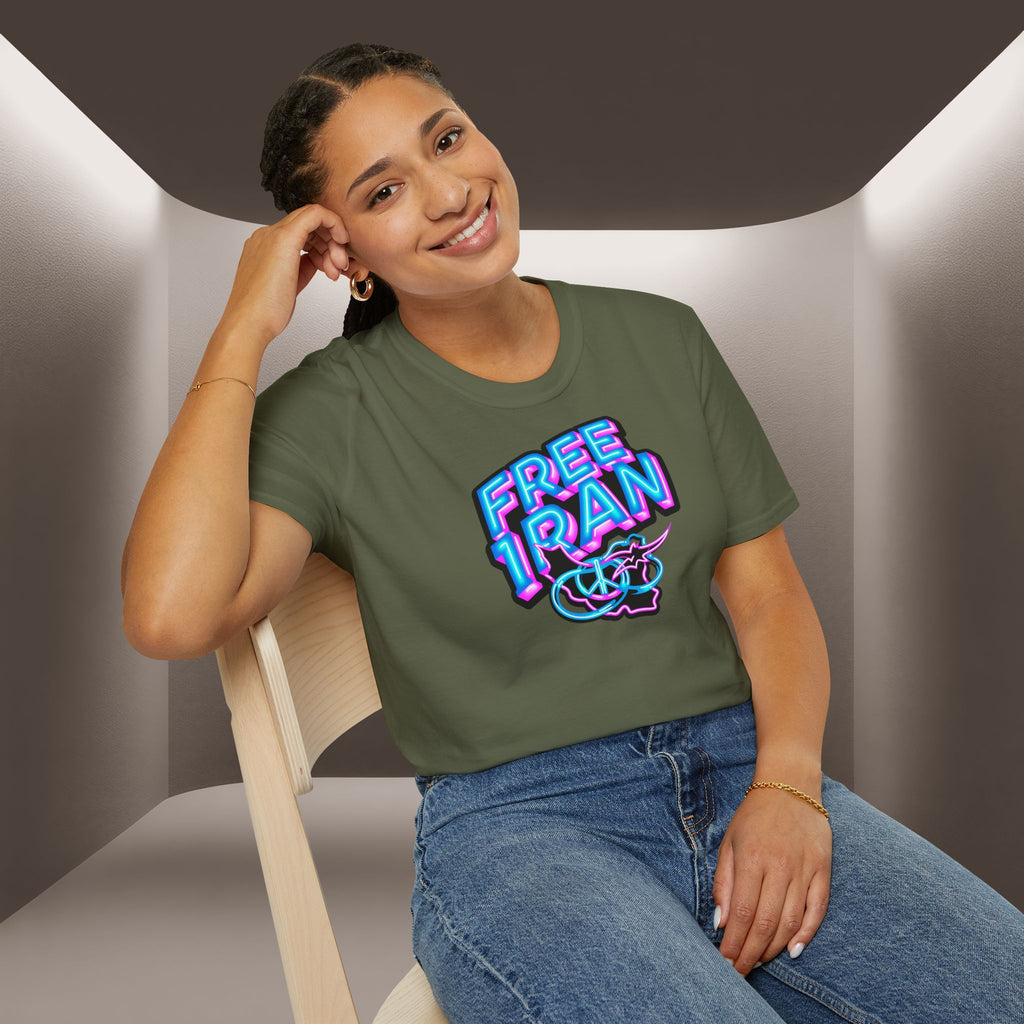 Free Iran T-Shirt — Neon design, Premium Quality
