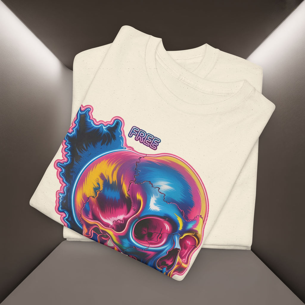 Neon Skull in Iran's map shape T-Shirt — Premium Quality