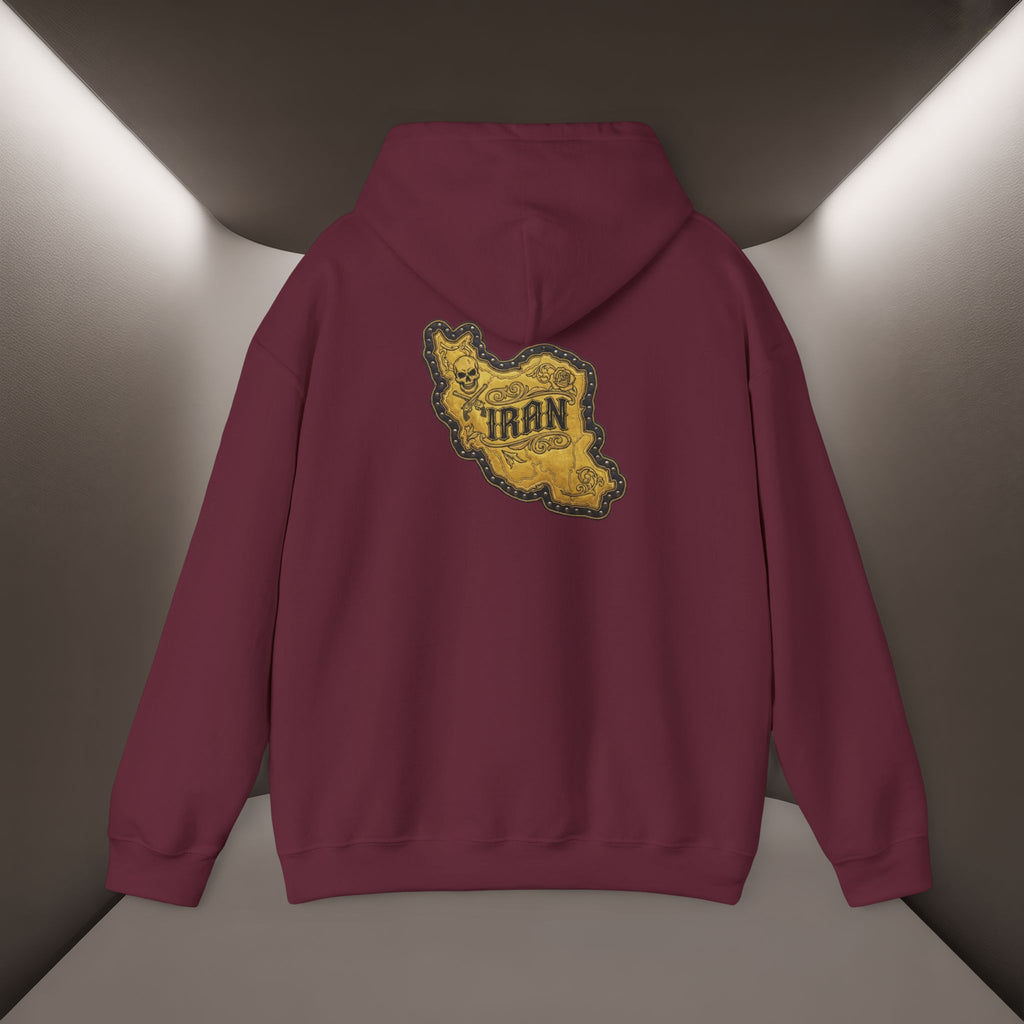Iran's map Patch Unisex Hooded sweatshirt" - Premium Quality