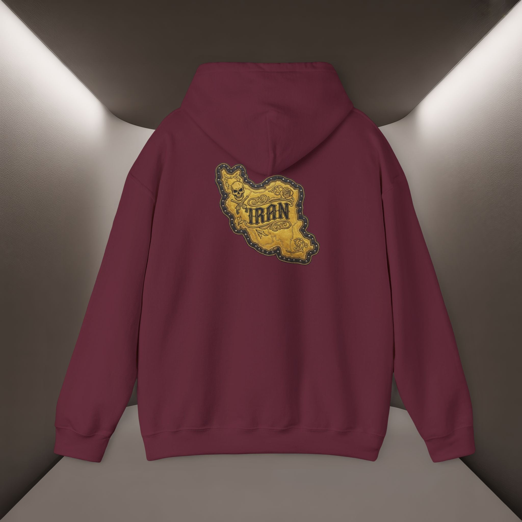Iran's map Patch Unisex Hooded sweatshirt" - Premium Quality