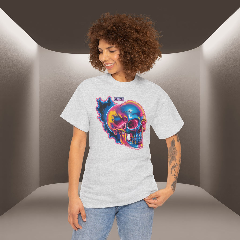 Neon Skull in Iran's map shape T-Shirt — Premium Quality