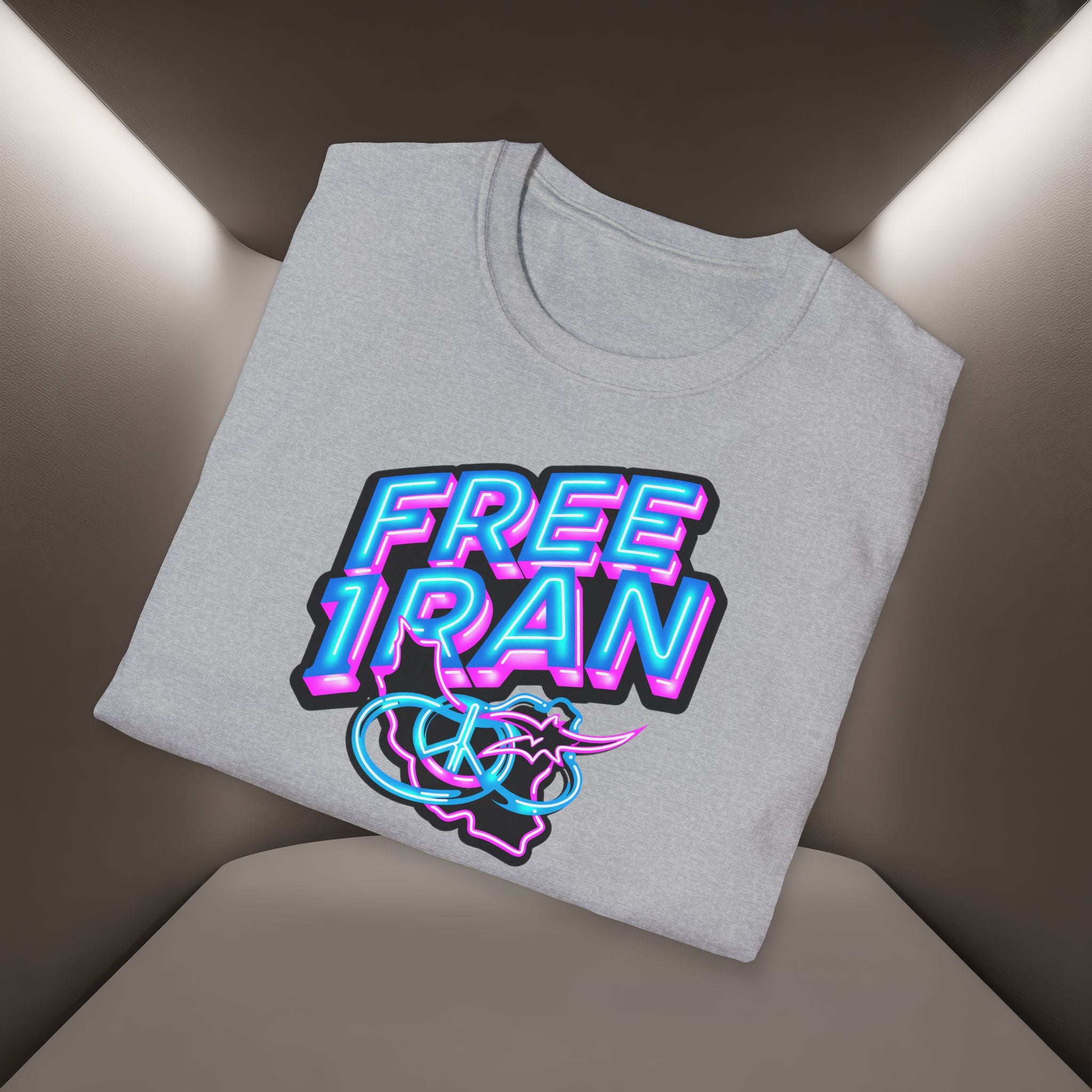 Free Iran T-Shirt — Neon design, Premium Quality