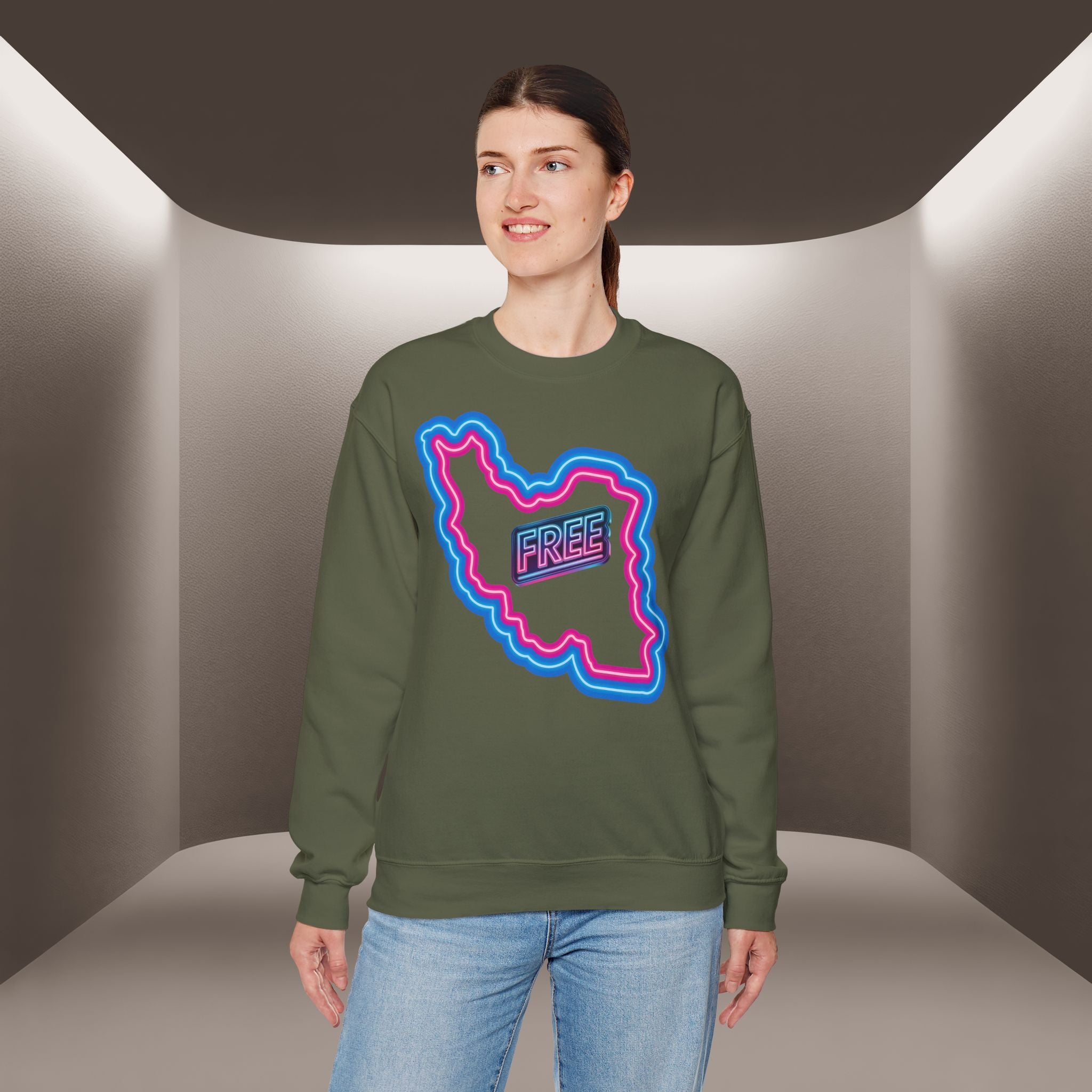 Free Iran Sweatshirt — Neon design - Premium Quality