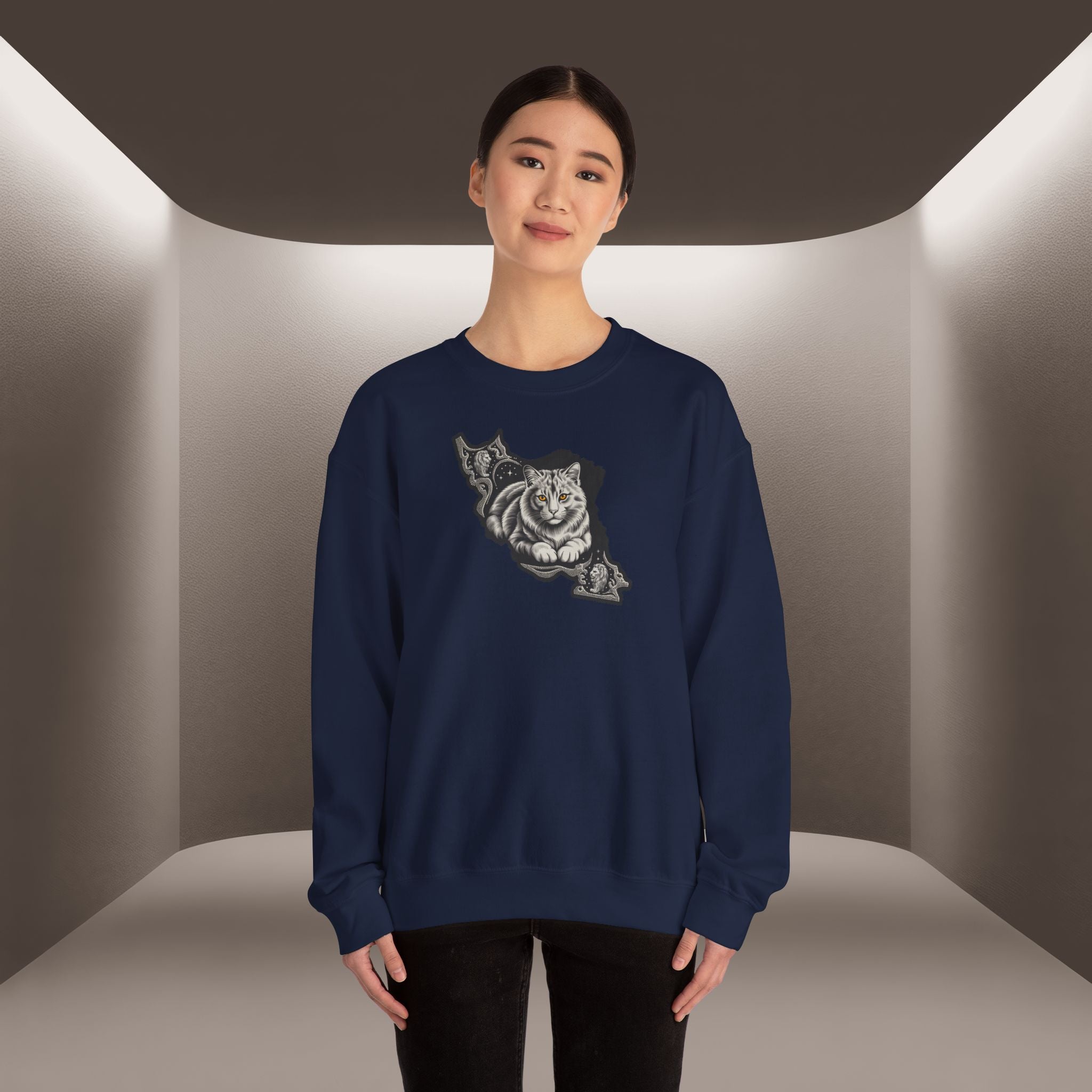 Persian Cat in a Persian Map design- unisex sweatshirt- Premium quality
