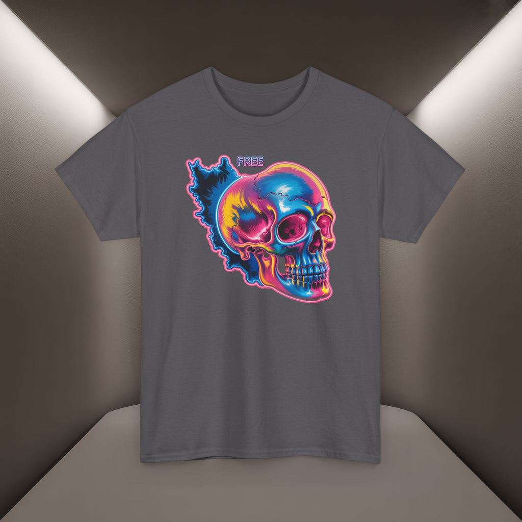 Neon Skull in Iran's map shape T-Shirt — Premium Quality