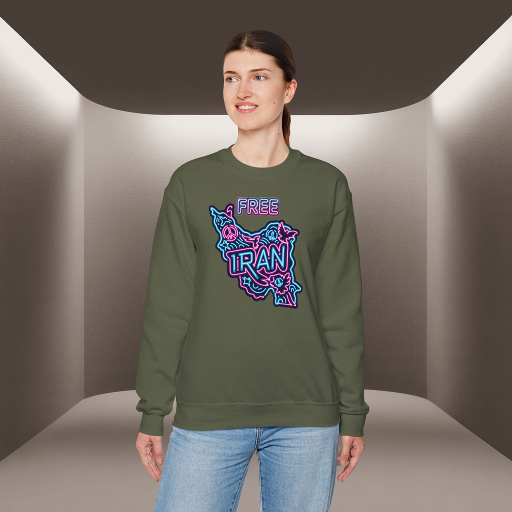 Free Iran Sweatshirt – Neon design, Premium Quality