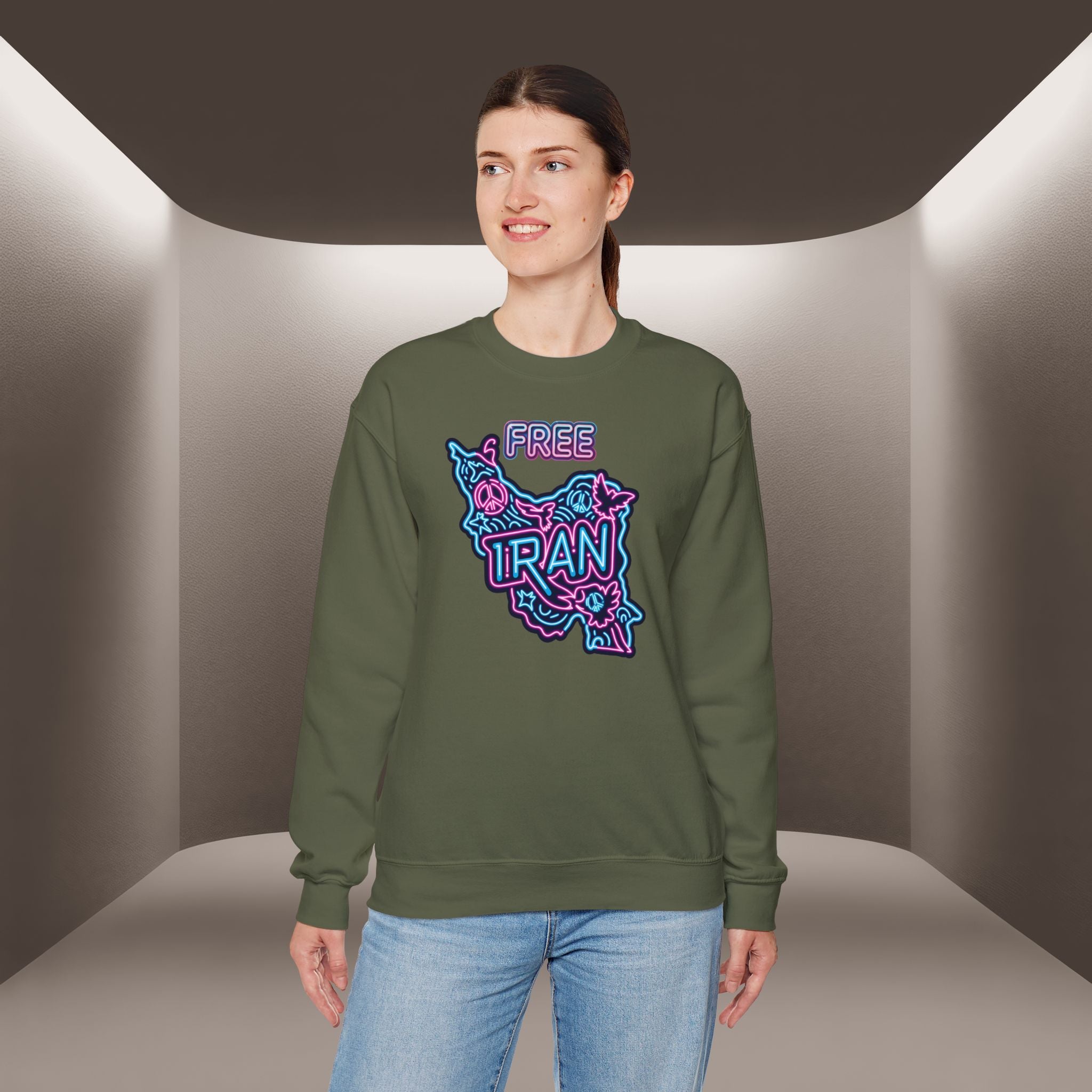 Free Iran Sweatshirt – Neon design, Premium Quality
