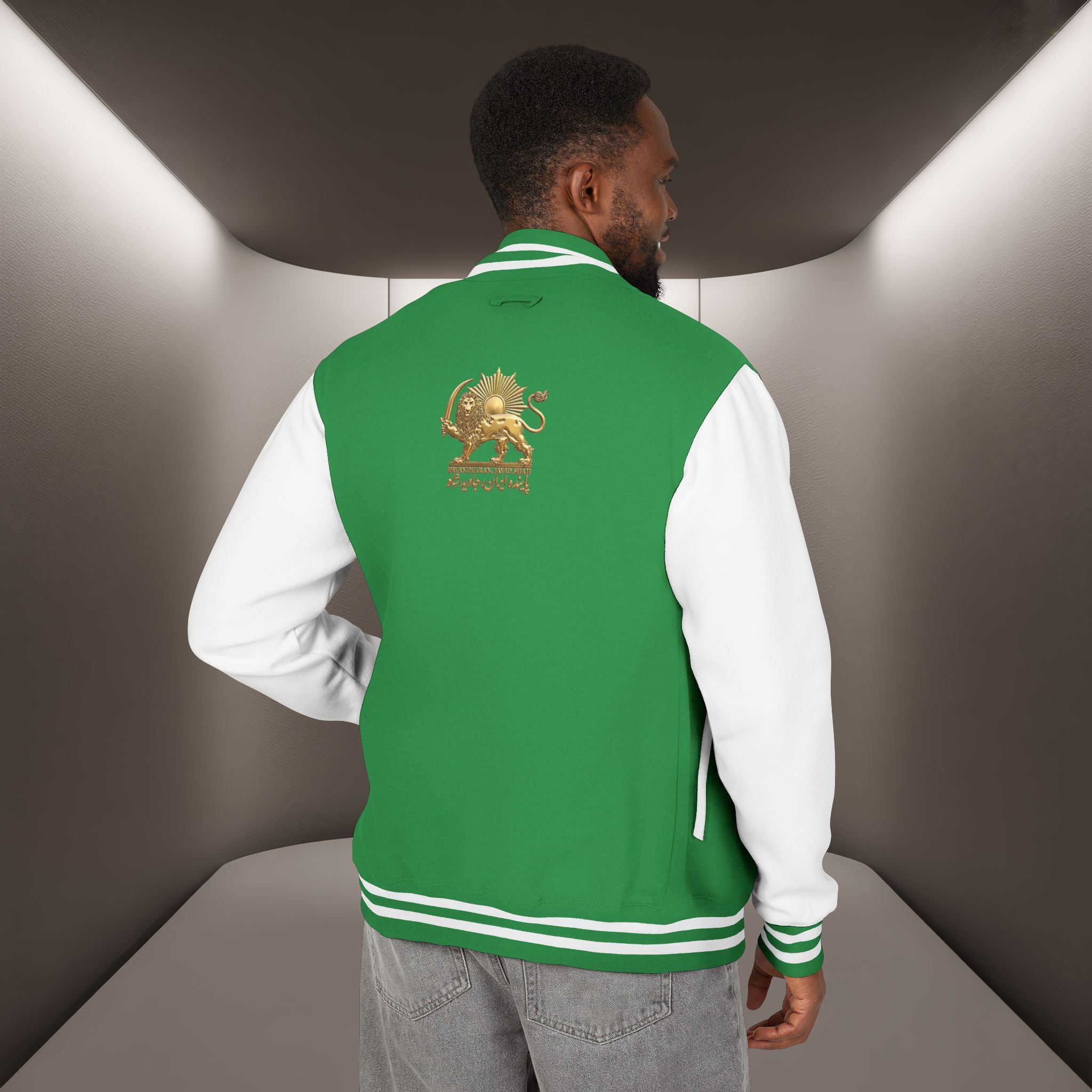 "Payande Iran JAVID SHAH" embroidered JACKET — PERSIAN VIBEY STYLE JACKET ( Goldoozi)