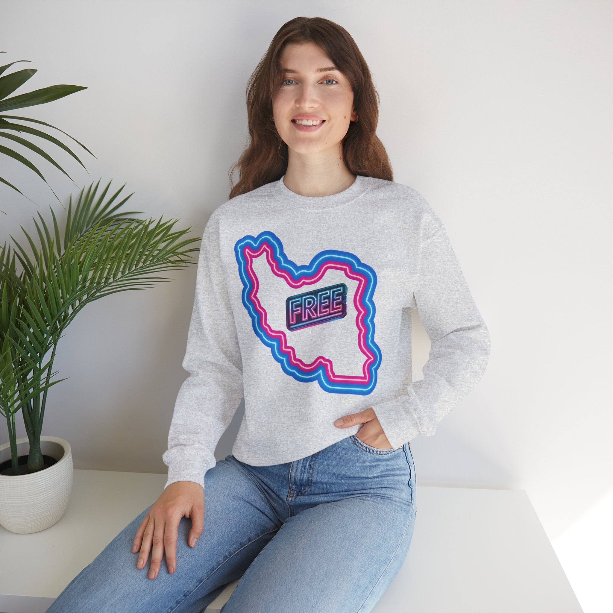 Free Iran Sweatshirt — Neon design - Premium Quality