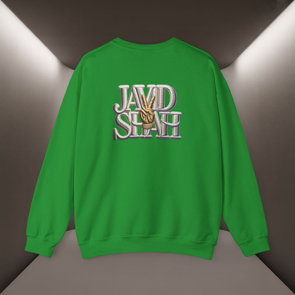 Javid Shah Peace Sign printed Sweatshirt — Vintage Script Logo Crewneck