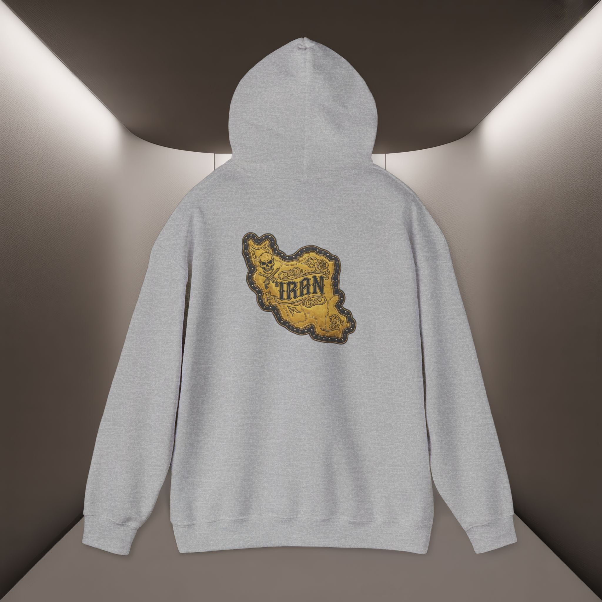 Iran's map Patch Unisex Hooded sweatshirt" - Premium Quality