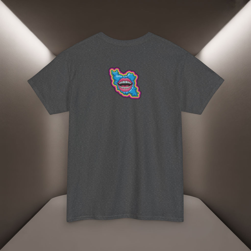 Neon Skull in Iran's map shape T-Shirt — Premium Quality