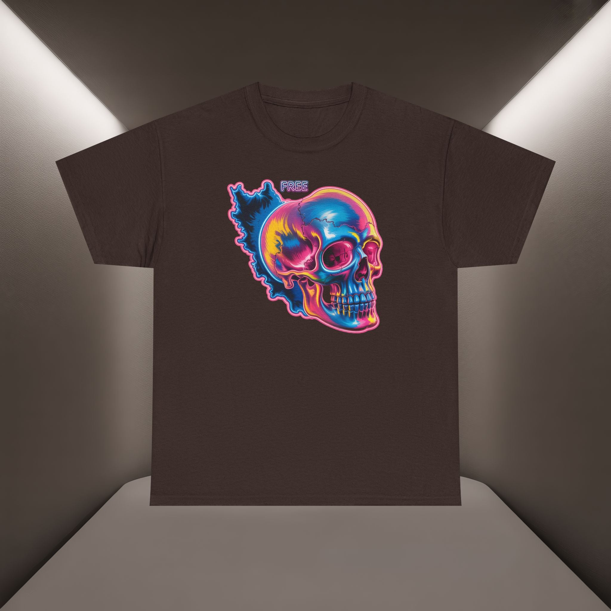 Neon Skull in Iran's map shape T-Shirt — Premium Quality