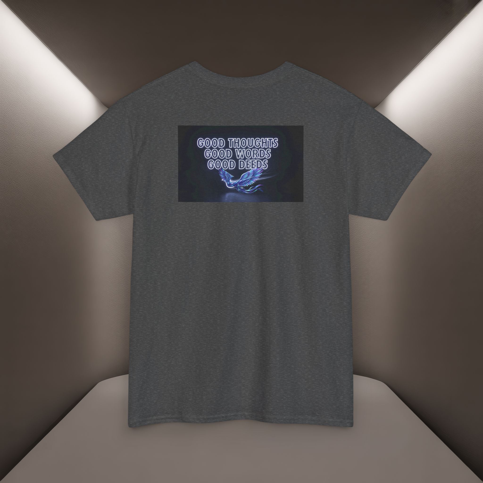 "Woman. Life. Freedom." Unique T-shirt, Unisex. Back: Good Thoughts, Good Words, Good Deeds