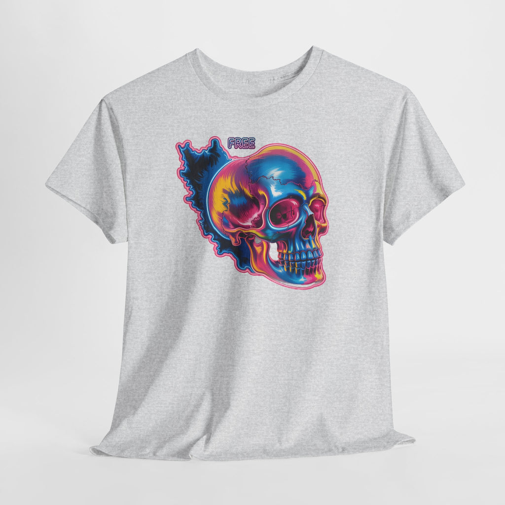 Neon Skull in Iran's map shape T-Shirt — Premium Quality