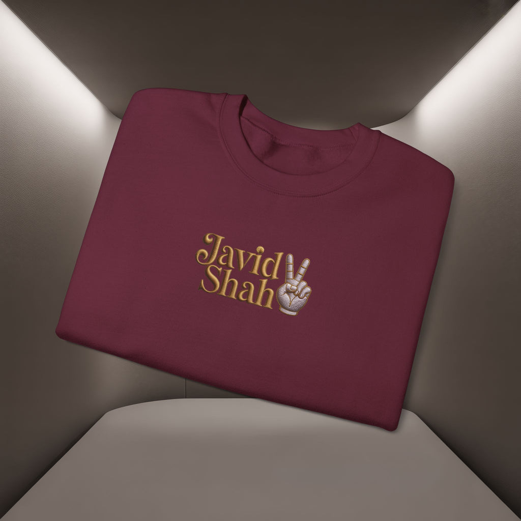 Javid Shah Peace Sign printed Sweatshirt — Vintage Script Logo Crewneck
