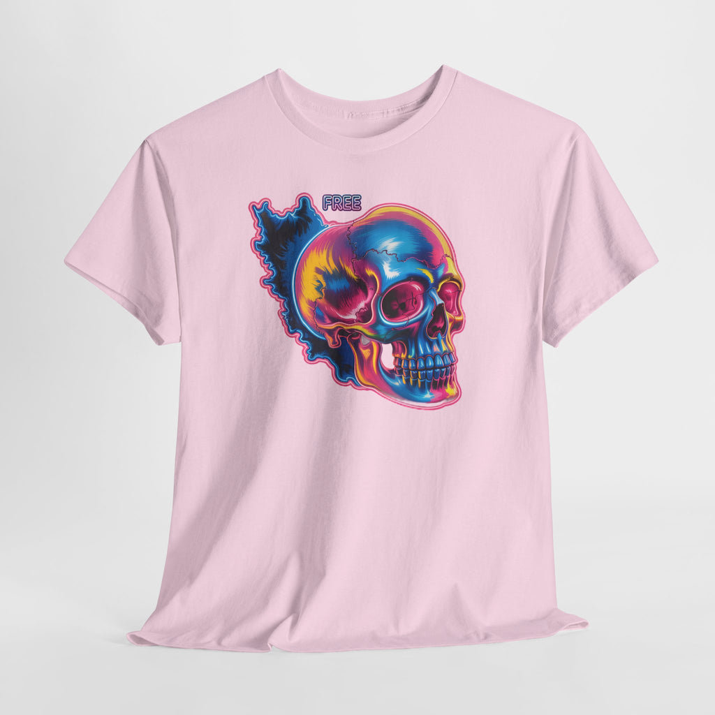 Neon Skull in Iran's map shape T-Shirt — Premium Quality