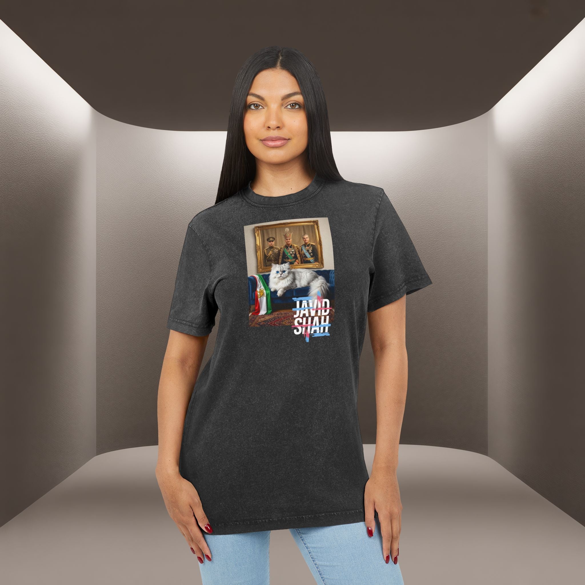 Javid Shah Acid-Wash T-Shirt— Persian Cat T-Shirt