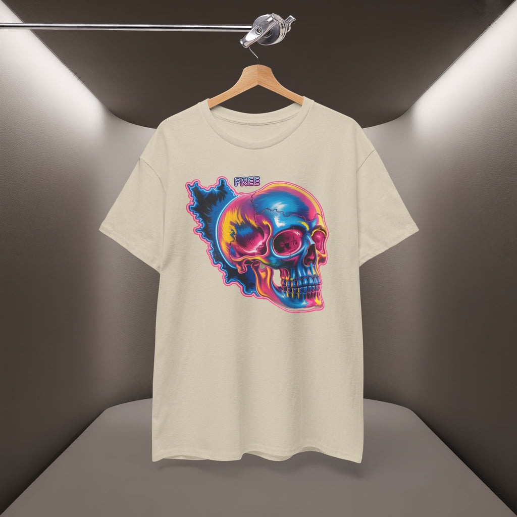 Neon Skull in Iran's map shape T-Shirt — Premium Quality