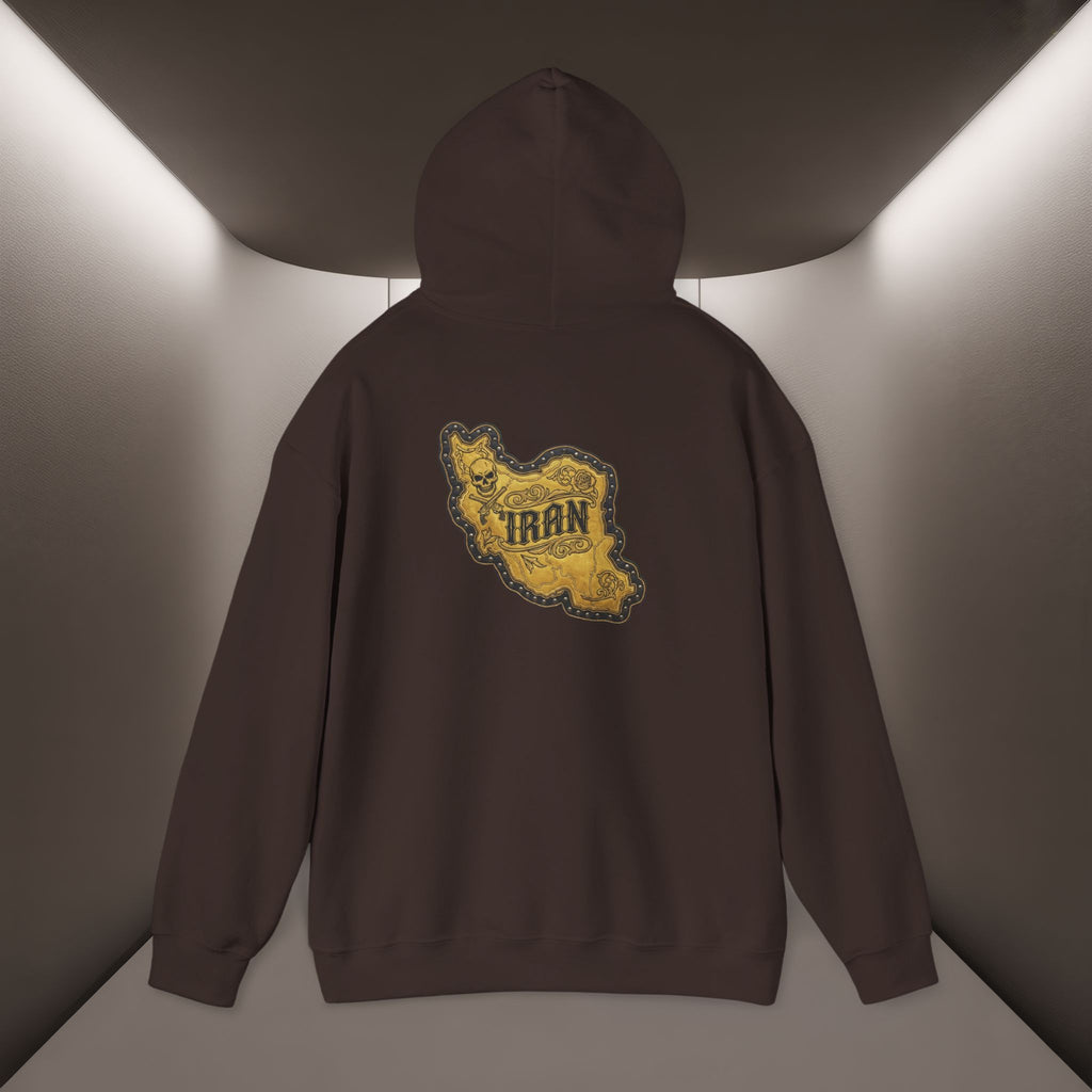Iran's map Patch Unisex Hooded sweatshirt" - Premium Quality