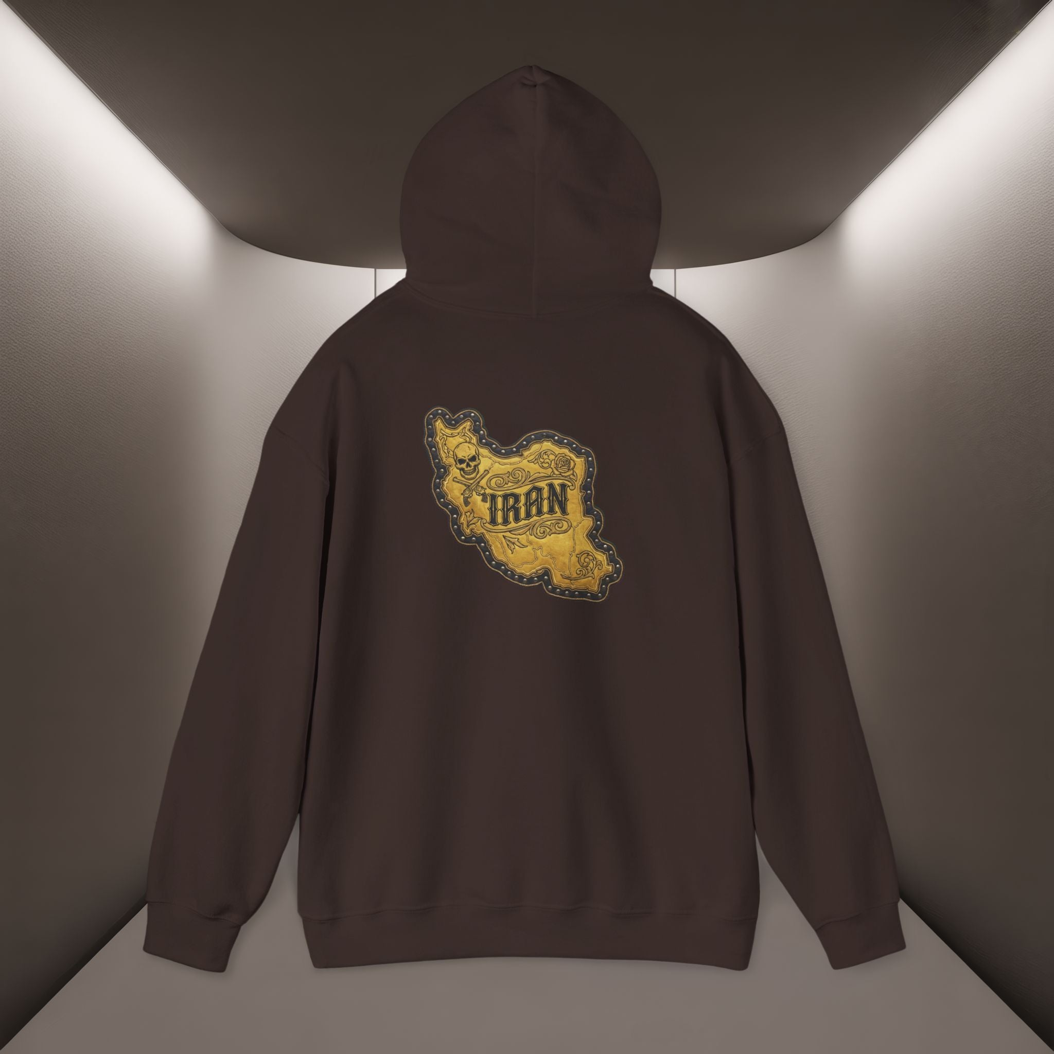 Iran's map Patch Unisex Hooded sweatshirt" - Premium Quality